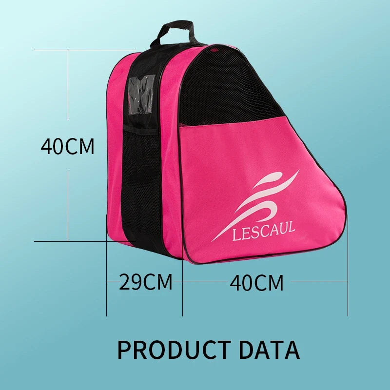 Roselle Wholesale Breathable Polyester All Season Skating Shoes Storage Bag Roller Skate Backpack with Adjustable Shoulder Strap