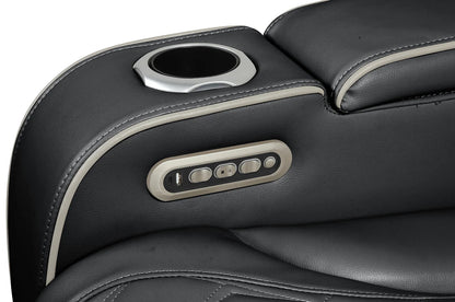 Modern Style Upholstery Recliner 2PC Livingroom  Made with Wood & Massage Function Included-Black