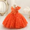 TPY0 Latest Satin Bow Formal Evening Dress Casual Spring Party Princess Gown Children Flower Girls Kids Wedding Dresses