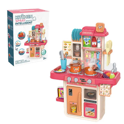 2024 New Arrival 42pcs Girl Role Pretend Play Preschool Spray Miniature Real Cooking Set Kitchen Toys for Kids Children