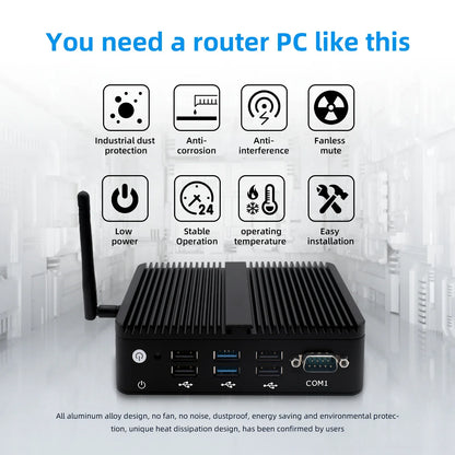 Hystou OEM Industrial Mini PC Fanless VGA HD Dual 2 LAN Ce-Celeron J4125 J6412 8G DDR4 RAM 128G SSD Used