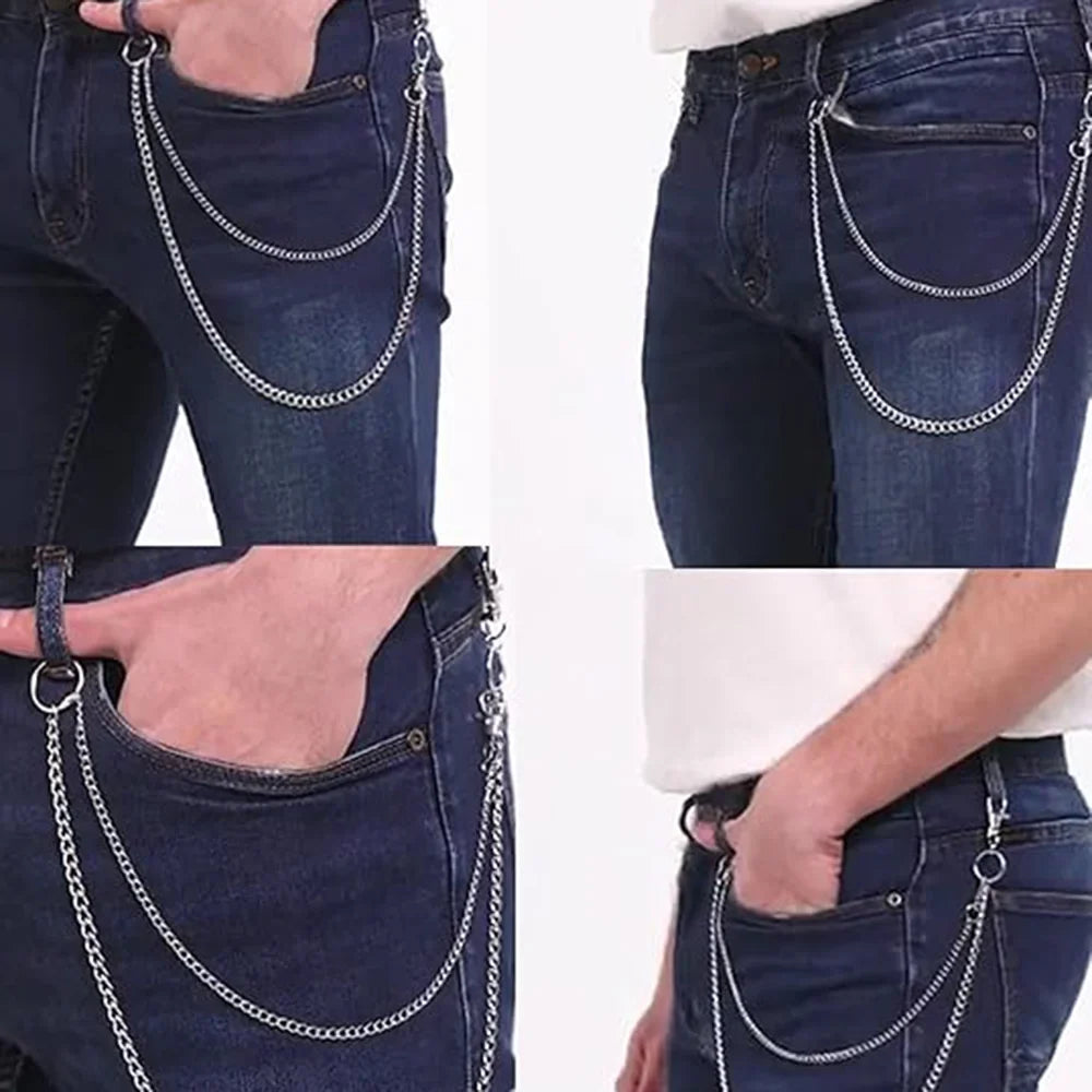 Edgy Pants Chains W/ Butterfly-Star-Snake Charms for Men Women - Hip Hop Punk Goth Belt Loop Jeans Accessories
