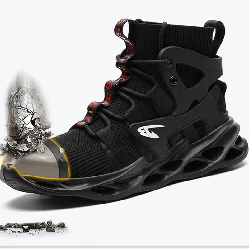 Breathable Men's Safety Work Boots Waterproof Non-slip EVA  Men Women Steel Toe Safety Shoes