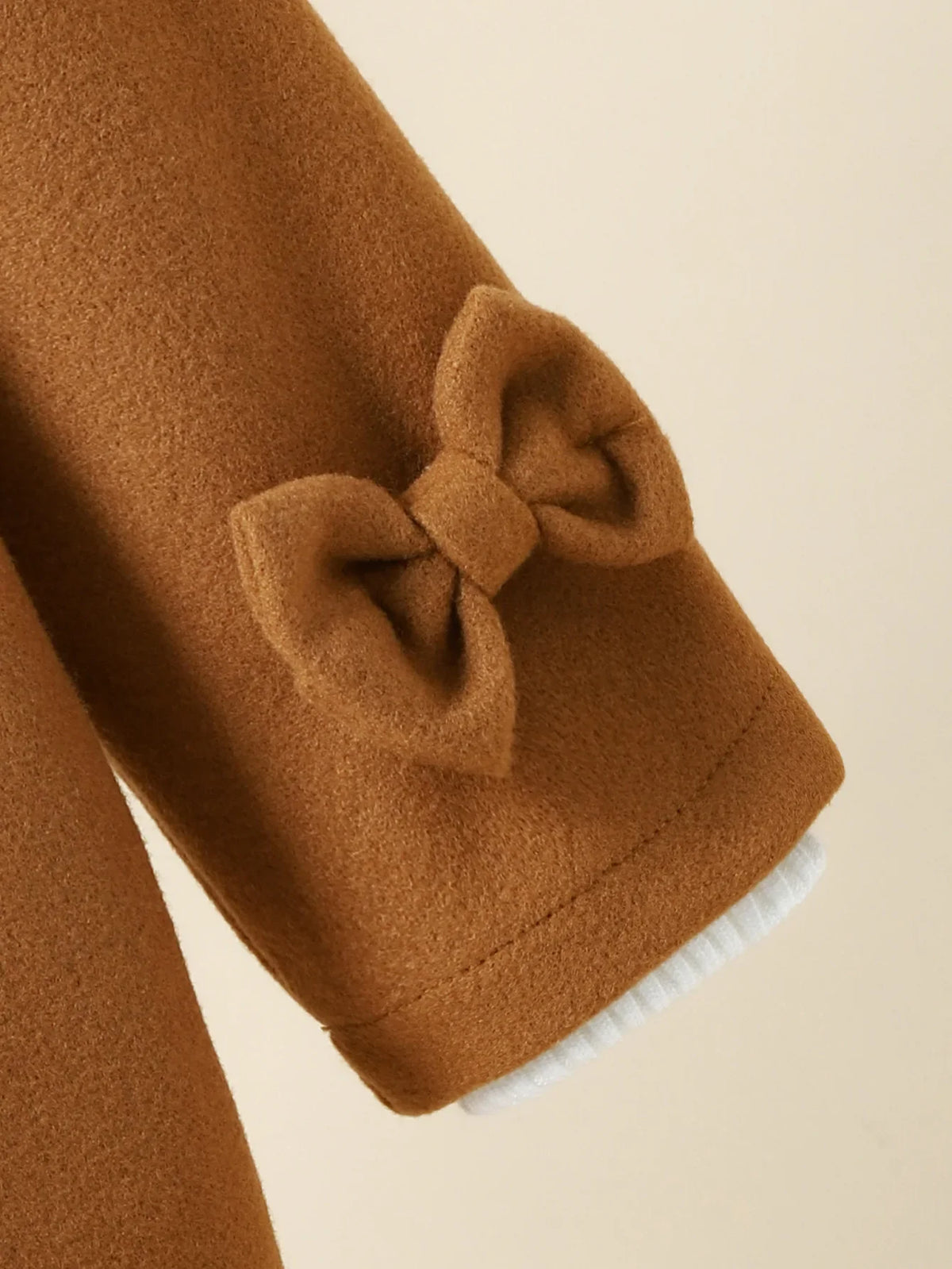 Children's Autumn/winter Women's Children Stand Collar Tweed Coat Fashion Jacket Bow Coat