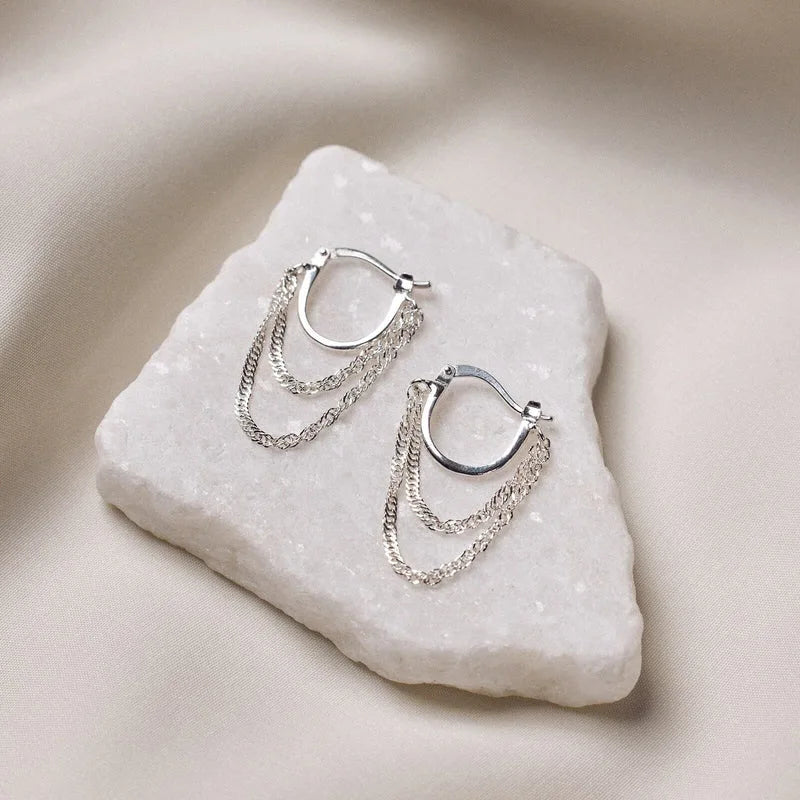 White Gold Plated Hoop Earrings Women Trendy Party Fashion Jewelry Zinc Alloy Small Size Statement Design No Stones