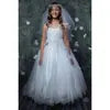 Ready Shipping Online Wholesale Hot Sell Children Special Occasion Wedding Party Sleeveless Round Neck a Line Flower Girls Dress