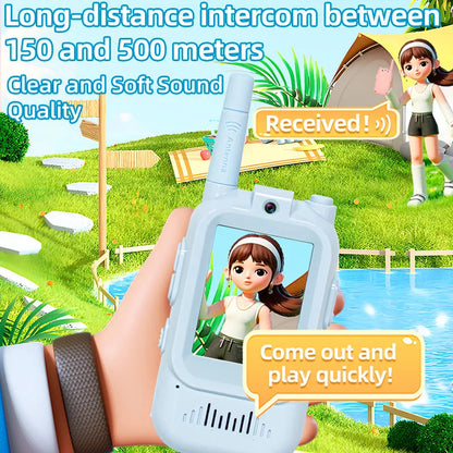 New Arrival Kids Video Walkie Talkie Two Way Radio 1500FT Range Voice for Children 3-12 Years Old's Christmas Birthday Outdoor