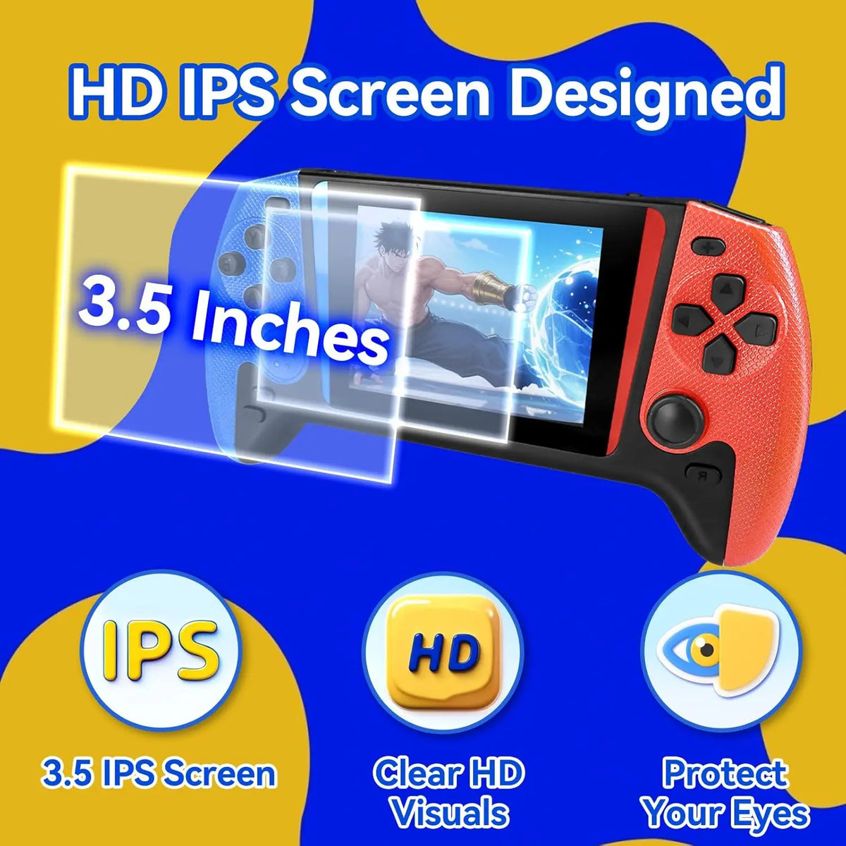 Q21 Large Screen Retro Handheld Game Console 500 in 1 Classic Support Two-Player Nostalgic Gaming Device for Children