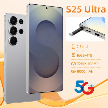 Real High Quality New S25 Ultra Full-Screen Gaming Smartphone Gaming Android 15 16GB+512GB S25 ULTRA Smart Phone Cellphones