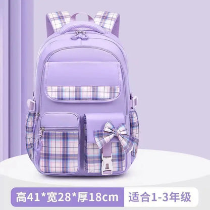 Wholesale Cute Bow Cartoon Backpack Large Capacity Relief Schoolbag Primary School Students Women Waterproof Zipper Children