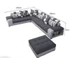 Living Room Fabric Sofa Modern Minimalist Home Corner Sofa Furniture Combination Nordic Solid Frame Fabric Sofa