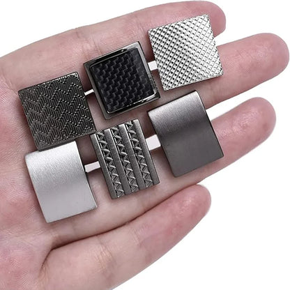 New Black Silver Alloy Geometric Square Cufflinks Elite Handsome Charming Men Jewelry Accessories