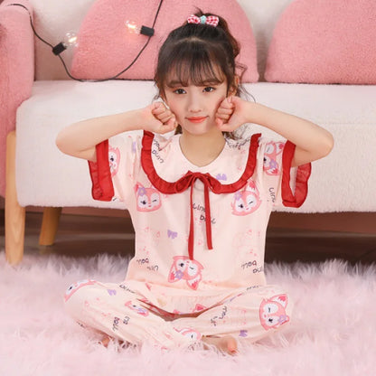 New Children Wholesale 0-6 Years Old Short Sleeve Shorts Kids Pyjamas 100% Cotton Boys and Girls Baby Pajamas