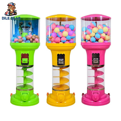 Cyclone Vending Machine Helical Gumball Dispenser Shatterproof Globe for Children Play Areas Indoor Parks Event Rentals