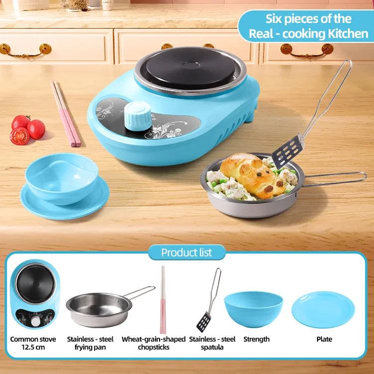 Children Cook Role Play Play House Toy Mini Real Potable Kitchen Appliance Kitchen Toy Set Play Toy Gifts for Children
