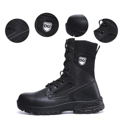 Men's Steel Toe Protective Boots, Microfiber Upper PU Sole, Breathable Wear-resistant Safety Work Boots for Men