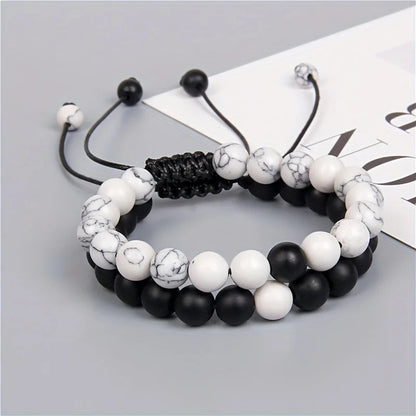 2 Pieces Couple Retro Fashionable Adjustable Beaded Jewelry Accessories for Men, Retro Style
