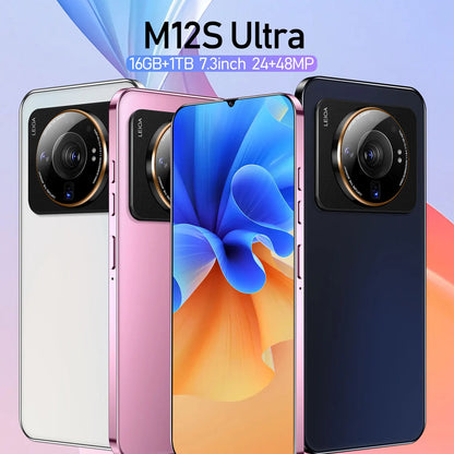 High Quality Mobile Phone Big Screen Android OEM Cheap Smart Face and Fingerprint Phone Mobile M12S