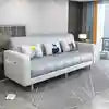 Modern Dual-Use Fabric Latex Sofa Bed Small House Foldable Three-Person Living Room Furniture for Simple Modern House