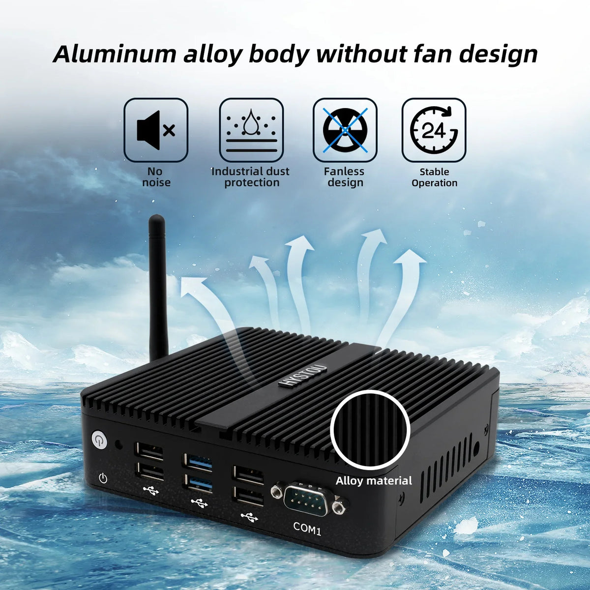 Hystou OEM Industrial Mini PC Fanless VGA HD Dual 2 LAN Ce-Celeron J4125 J6412 8G DDR4 RAM 128G SSD Used
