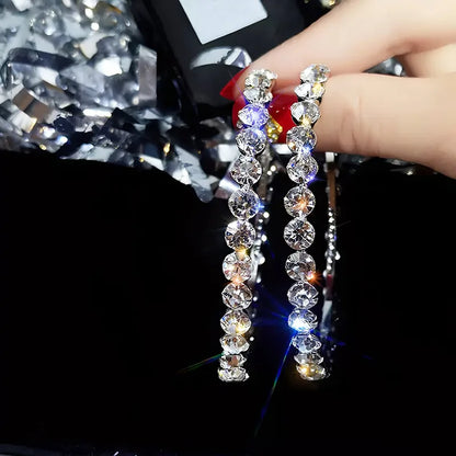 Elegant White Gold Rhinestone Headband For Women Party Hair Accessories High Quality Jewelry