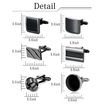 Wholesale Retail Black Alloy Geometric Square Circle Cufflinks Formal Dinner Party Occasions Men Jewelry Accessories