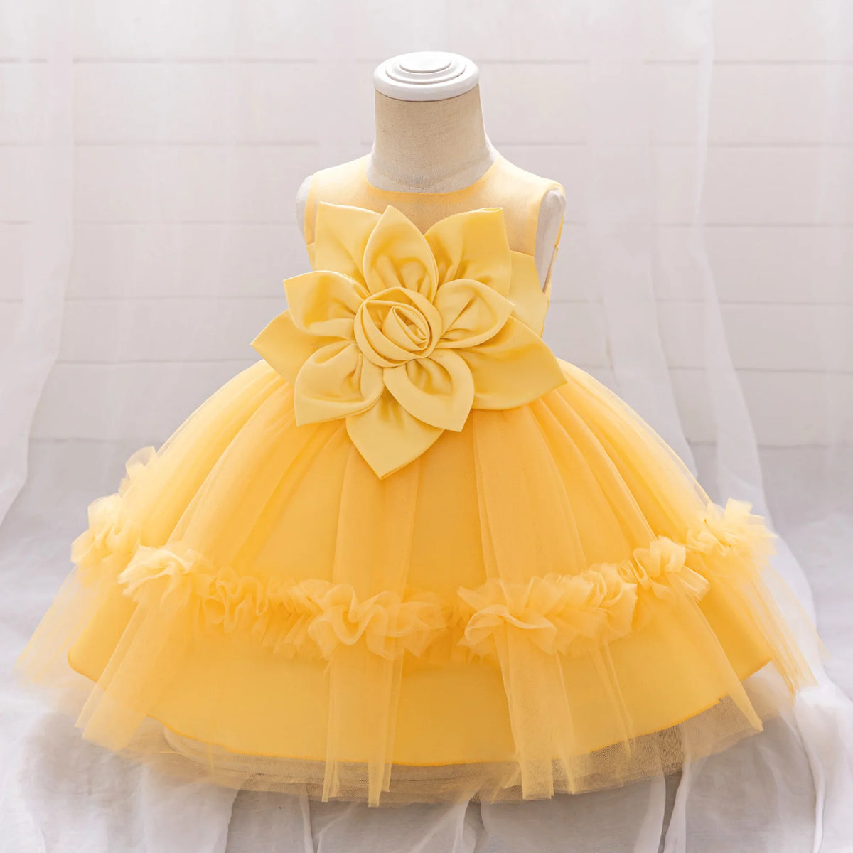 MQATZ Girls Formal Evening Dress with Floral Pattern O-Neck Kids Party Wedding Birthday Dress for Summer for Children L2309XZ