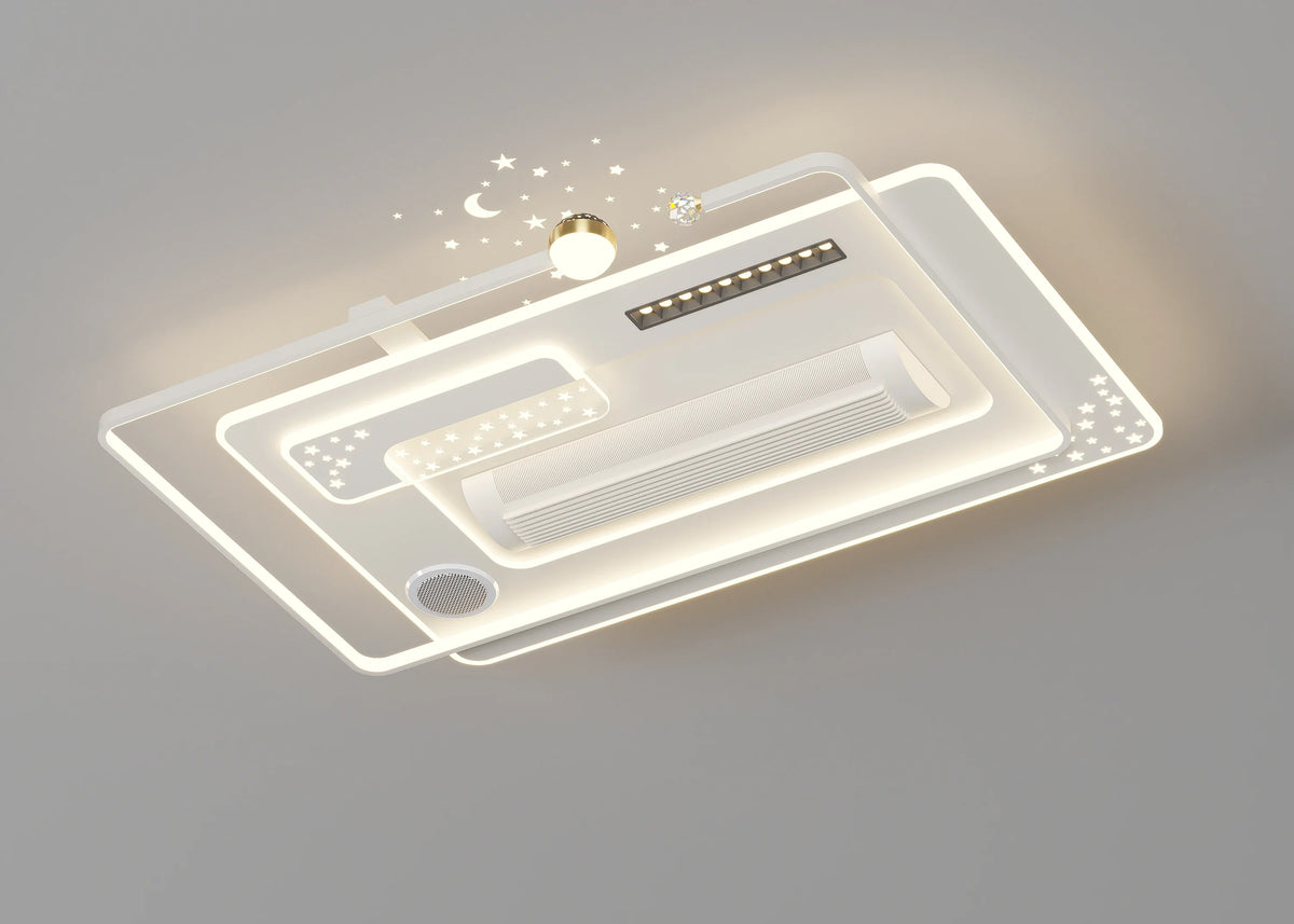 Modern Ceiling Fan Light Smart Bladeless Acrylic Ceiling Fan with Light for Home Led Fan Lamp for Indoor Bedroom Livingroom