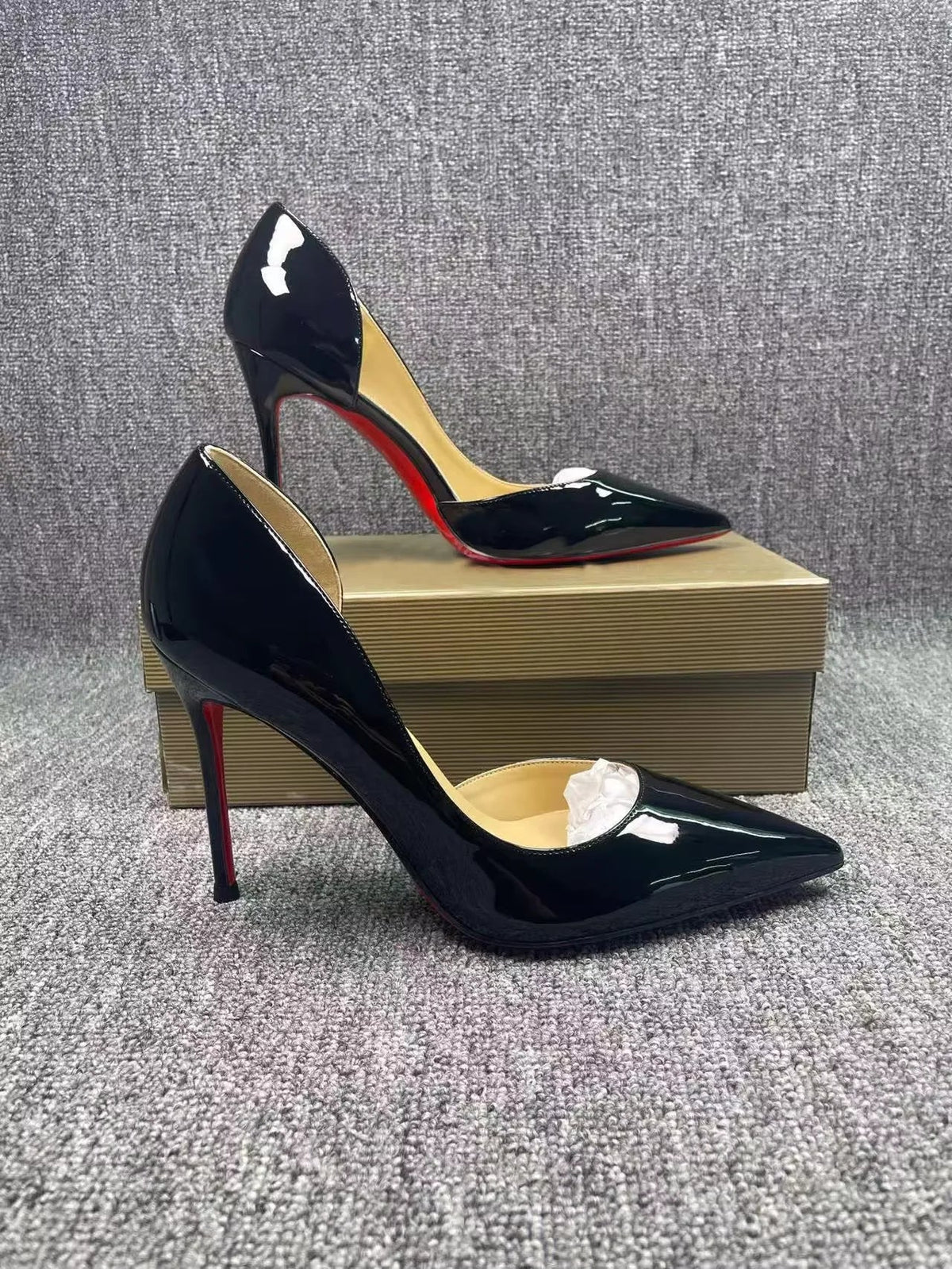 2026 Designer Luxury Red Bottom High Heels Black Leather Women Stilettos Comfortable Non-slip Dress Shoes Pointed Toe