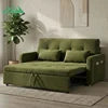 Wayon Modern Velvet Pull-out Sofa Bed Convertible Loveseat Sleeper with Storage Pocket for Small Living Room