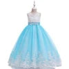 MQATZ Luxury Kids Evening Ball Gown Princess Sleeveless Solid Pattern Long for Birthday Party Prom Wholesale for Children LP-231