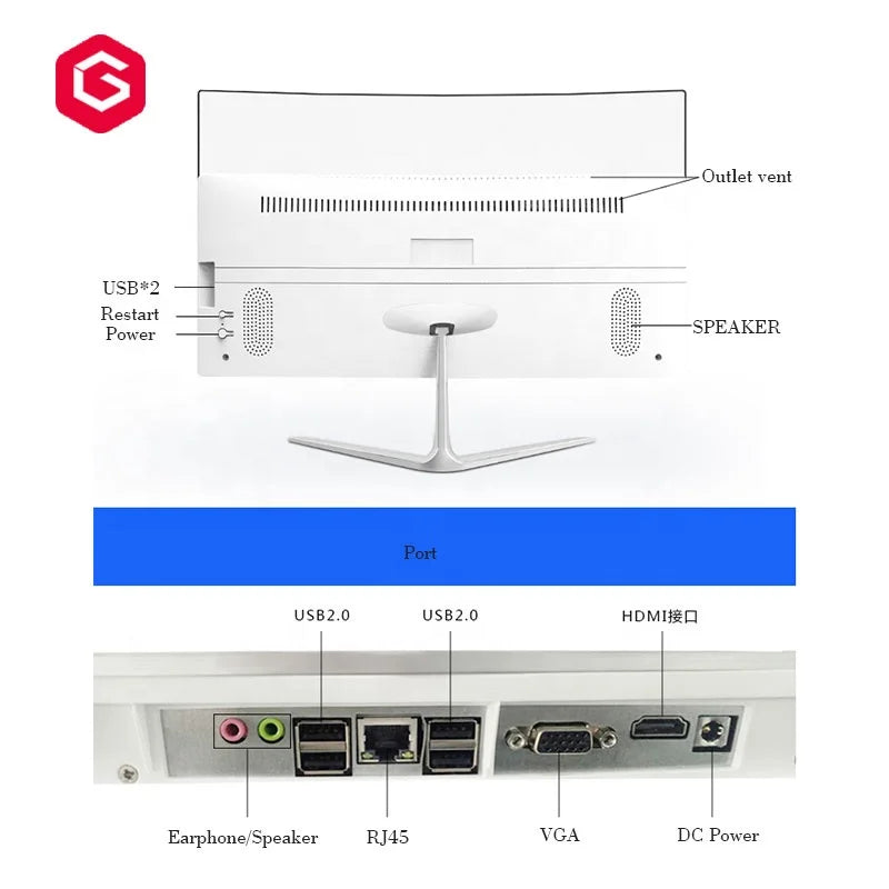 OEM Core I3 I5 I7 Business Computer All in One PC 23.8 Inch Desktop All in One Computers