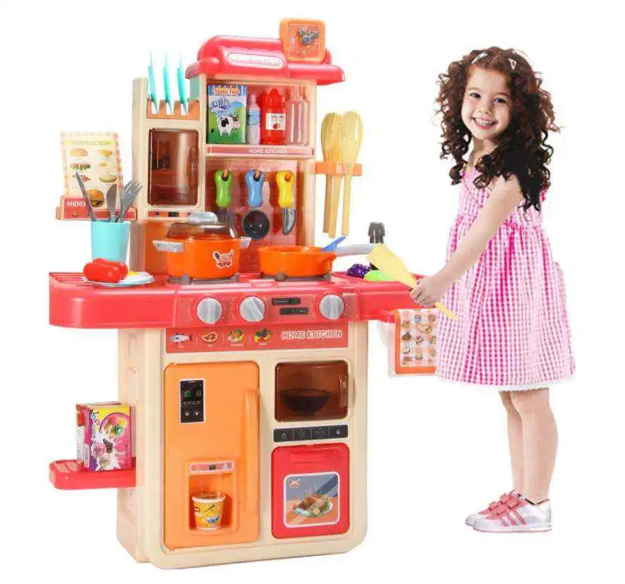 2024 New Arrival 42pcs Girl Role Pretend Play Preschool Spray Miniature Real Cooking Set Kitchen Toys for Kids Children