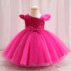TPY0 Latest Satin Bow Formal Evening Dress Casual Spring Party Princess Gown Children Flower Girls Kids Wedding Dresses