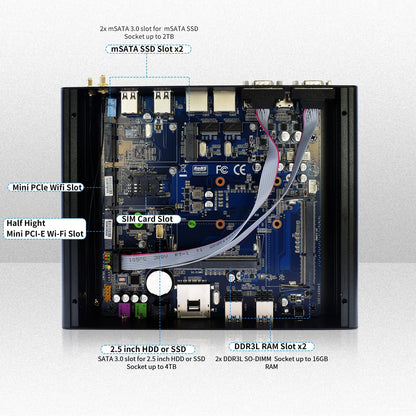 Hystou Core I7 5500U Mini Gamer Desktop PC New Industrial 8 USB DDR3 RAM Barebone System SSD US Plug