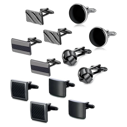 Wholesale Retail Black Alloy Geometric Square Circle Cufflinks Formal Dinner Party Occasions Men Jewelry Accessories
