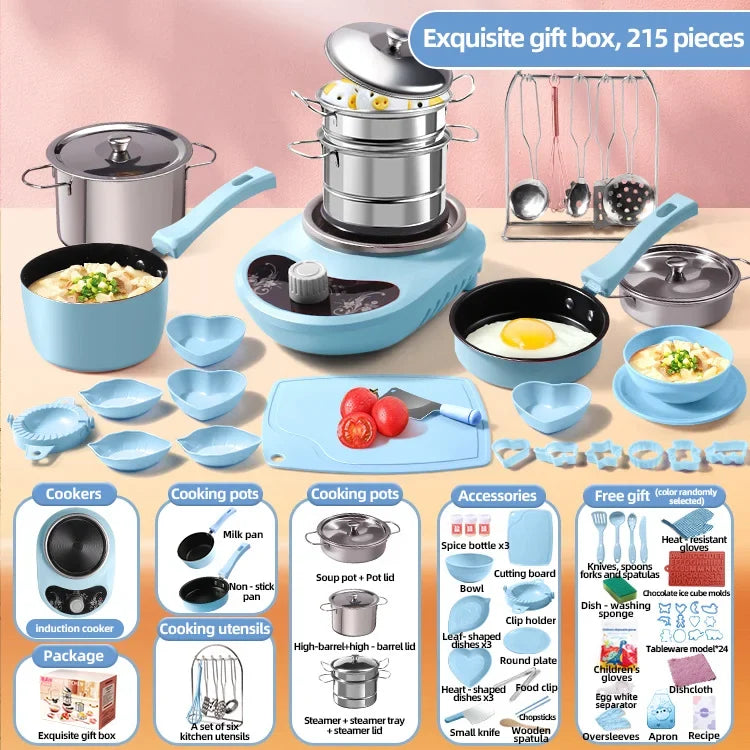 Children Cook Role Play Play House Toy Mini Real Potable Kitchen Appliance Kitchen Toy Set Play Toy Gifts for Children