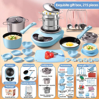 Children Cook Role Play Play House Toy Mini Real Potable Kitchen Appliance Kitchen Toy Set Play Toy Gifts for Children