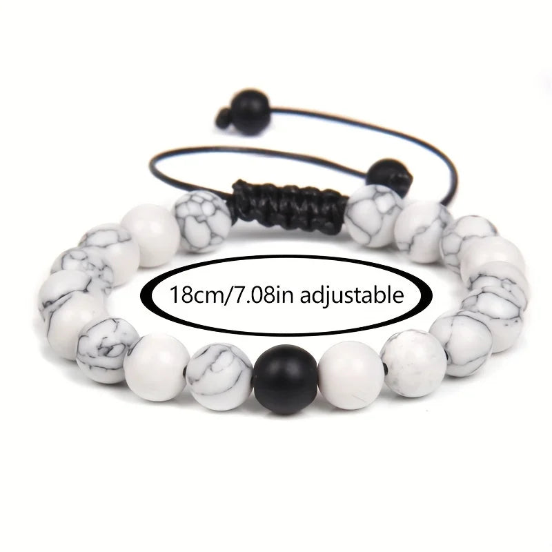 2 Pieces Couple Retro Fashionable Adjustable Beaded Jewelry Accessories for Men, Retro Style