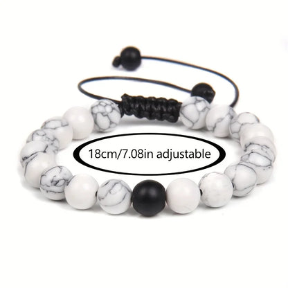 2 Pieces Couple Retro Fashionable Adjustable Beaded Jewelry Accessories for Men, Retro Style