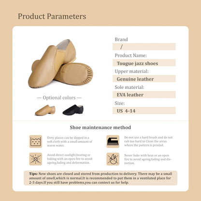 US EU AU in Stock Professional Split Sole Jazz Shoes With Elastic Tan Jazz Shoes Dance for Women and Men