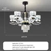 Modern Classic Luxury Villa Banquet Crystal Chandelier Pendant Lamp Chandeliers for Livingroom Dining Adjustable Height