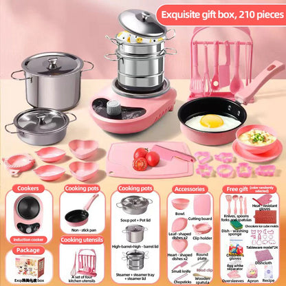 Children Cook Role Play Play House Toy Mini Real Potable Kitchen Appliance Kitchen Toy Set Play Toy Gifts for Children