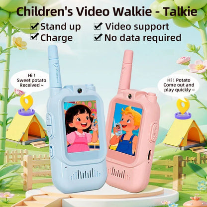 New Arrival Kids Video Walkie Talkie Two Way Radio 1500FT Range Voice for Children 3-12 Years Old's Christmas Birthday Outdoor