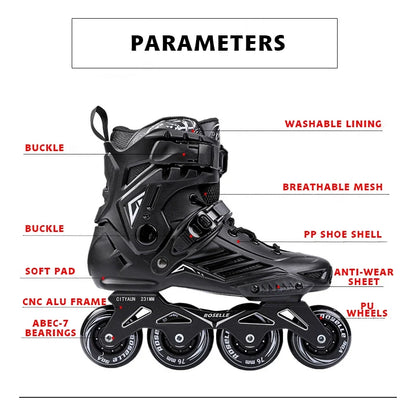 EACH New Models Wholesale Slalom Inline Roller Skates Shoes Professional Freestyle Skating Shoes with 4 Wheels for Adults