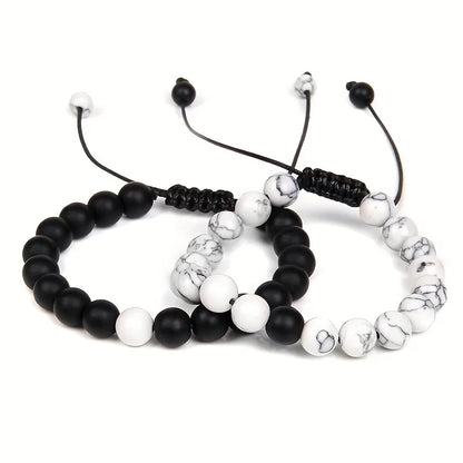 2 Pieces Couple Retro Fashionable Adjustable Beaded Jewelry Accessories for Men, Retro Style