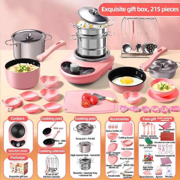Children Cook Role Play Play House Toy Mini Real Potable Kitchen Appliance Kitchen Toy Set Play Toy Gifts for Children