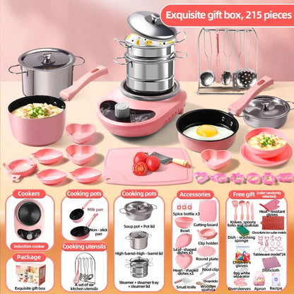 Children Cook Role Play Play House Toy Mini Real Potable Kitchen Appliance Kitchen Toy Set Play Toy Gifts for Children