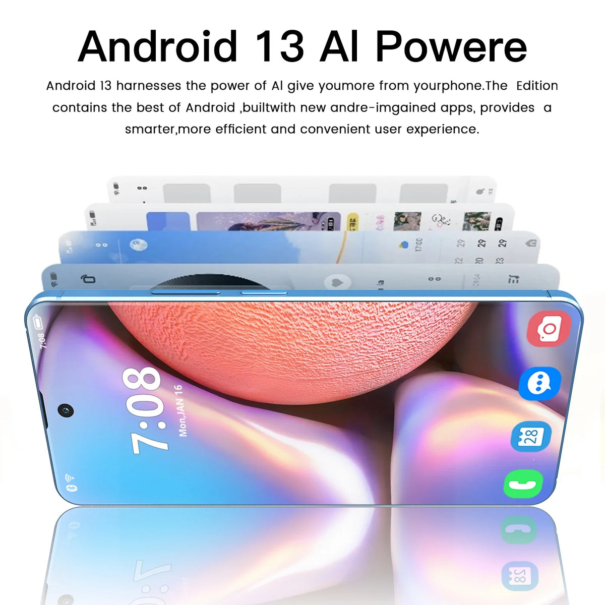 F25 PRO 5G Android 13.0 Smartphone 16G+1TB Mobilephone 7.3 Inch P50 Pro Mobile Phones