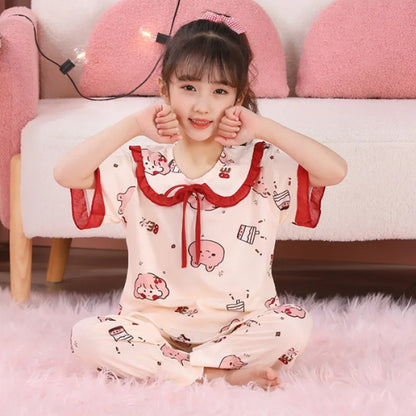 New Children Wholesale 0-6 Years Old Short Sleeve Shorts Kids Pyjamas 100% Cotton Boys and Girls Baby Pajamas